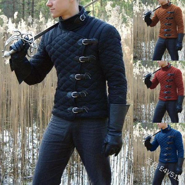 gothic trench coat men vintage jacket medieval cosplay warrior solid knight coat men leather buckle jacket costume clothes, Black
gothic trench coat men vintage jacket medieval cosplay warrior solid knight coat men leather buckle jacket costume clothes, Black