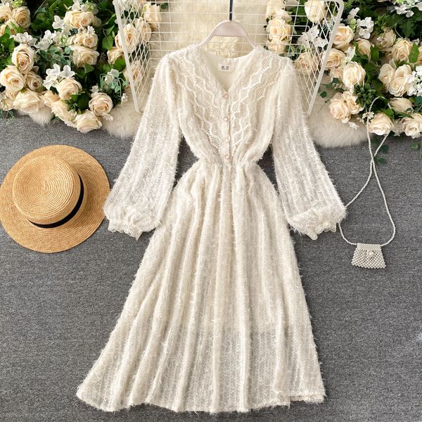 2021 new sweet singer chic girly lace neck puff solid to-line dress autumn fashion design streetwear dresses 7vdu, Black;gray
2021 new sweet singer chic girly lace neck puff solid to-line dress autumn fashion design streetwear dresses 7vdu, Black;gray