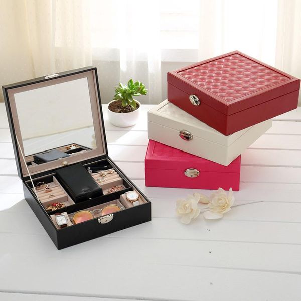 women's jewelry boxes makeup organizer earrings necklace case storage box with lock and key accessories supplies product lot, Pink;blue
women's jewelry boxes makeup organizer earrings necklace case storage box with lock and key accessories supplies product lot, Pink;blue
