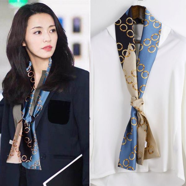 yao chen's same long small silk scarf women's fashion versatile decorative ribbon brand thin scarf thin narrow long scarf klwe, Black;purple
yao chen's same long small silk scarf women's fashion versatile decorative ribbon brand thin scarf thin narrow long scarf klwe, Black;purple