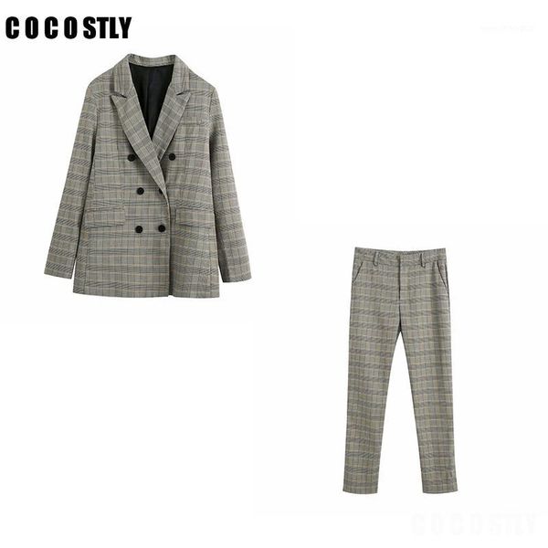 women's two piece pants vintage plaid suit for women double-breasted jacket & office female blazer set retro trouser1, White
women's two piece pants vintage plaid suit for women double-breasted jacket & office female blazer set retro trouser1, White