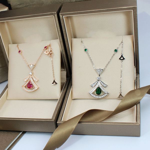 real s925 beauty skirt fan fine jewelry necklace sector pendant chain rose gold fashion accessories jewel q1209, Bronze;silver 
real s925 beauty skirt fan fine jewelry necklace sector pendant chain rose gold fashion accessories jewel q1209, Bronze;silver