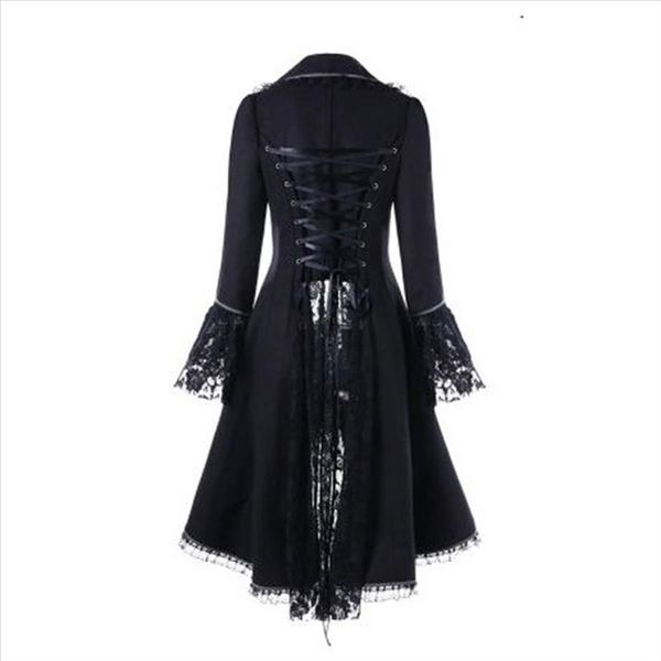 women gothic overcoat lace up bandage ribbon bow lace up winter flocking long sleeve halloween black vintage gothic long coat, Tan;black
women gothic overcoat lace up bandage ribbon bow lace up winter flocking long sleeve halloween black vintage gothic long coat, Tan;black