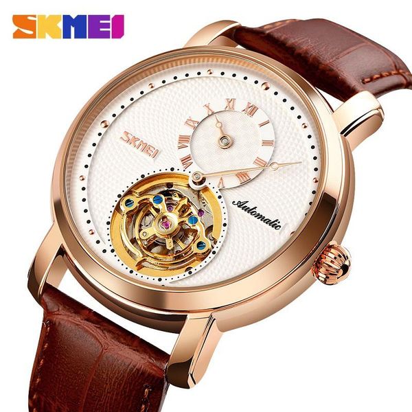 wristwatches skmei brand tourbillon design automatic mechanical watch classic leather watches men's rose gold, Slivery;brown
wristwatches skmei brand tourbillon design automatic mechanical watch classic leather watches men's rose gold, Slivery;brown