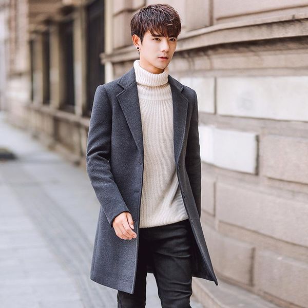woolen coat men's winter new style korean fashion windbreaker men's self-cultivation plus size jacket mid-length jacket, Black
woolen coat men's winter new style korean fashion windbreaker men's self-cultivation plus size jacket mid-length jacket, Black