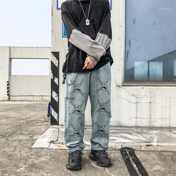 men skull print hole vintage straight jeans pant male women streetwear hip hop loose casual denim harem pants harajuku trousers1, Blue
men skull print hole vintage straight jeans pant male women streetwear hip hop loose casual denim harem pants harajuku trousers1, Blue