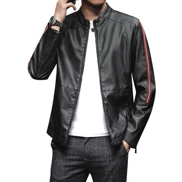 new arrival fashion men stand leather jacket jaqueta couro casual mens leather jackets and coats brand motorcycle jacket, Black
new arrival fashion men stand leather jacket jaqueta couro casual mens leather jackets and coats brand motorcycle jacket, Black