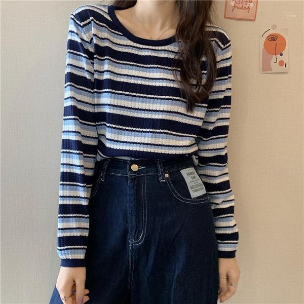 women's sweaters pullovers japanese striped knit sweater o-neck long sleeve loose autumn for women korean jumper1, White;black
women's sweaters pullovers japanese striped knit sweater o-neck long sleeve loose autumn for women korean jumper1, White;black