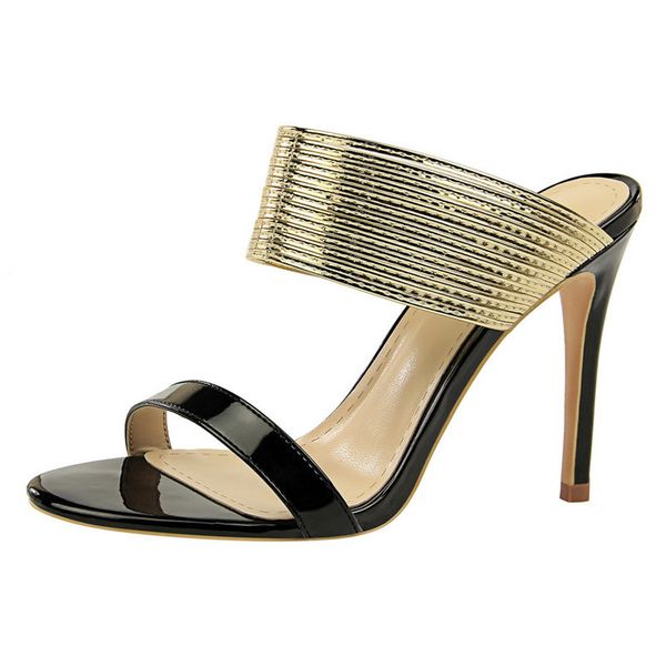 2021 new female fashions open toed slippers narrow band ten inches thin heels silver sandals dressed as party size 34-40 doos, Black
2021 new female fashions open toed slippers narrow band ten inches thin heels silver sandals dressed as party size 34-40 doos, Black