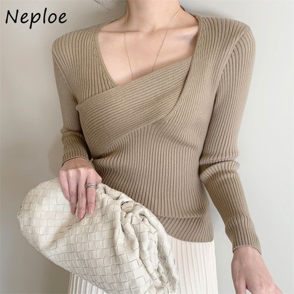 neploe chic irregular criss-cross sweater autumn slim fit long sleeve pullovers women solid color knitted femme 201130, White;black
neploe chic irregular criss-cross sweater autumn slim fit long sleeve pullovers women solid color knitted femme 201130, White;black