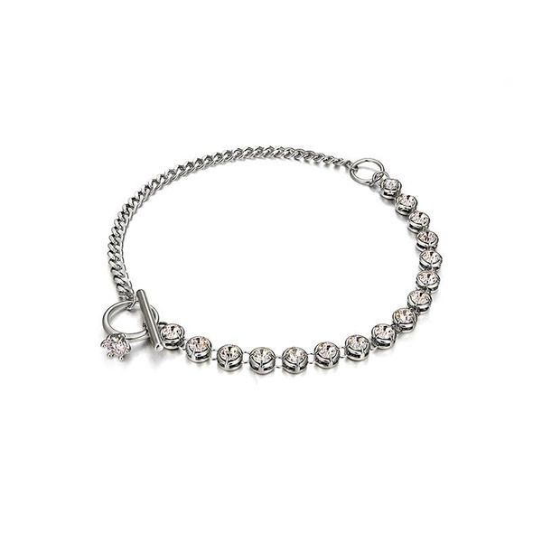 original designer water drill splice chain ot buckle insert drill ring pendant short collarbone chain female necklace, Golden;silver
original designer water drill splice chain ot buckle insert drill ring pendant short collarbone chain female necklace, Golden;silver