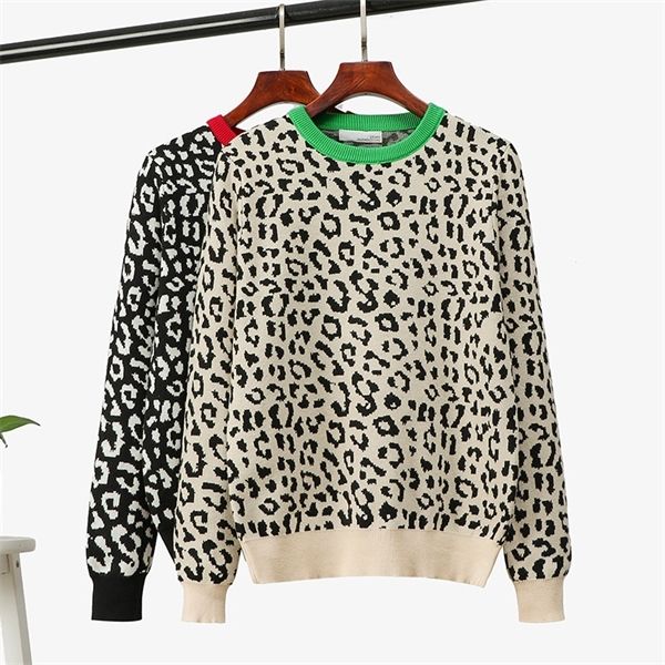2020 korean jumper autumn winter knitted sweater women oversized sweaters female leopard jacquard fashion wool blends pullover q1217, White;black
2020 korean jumper autumn winter knitted sweater women oversized sweaters female leopard jacquard fashion wool blends pullover q1217, White;black
