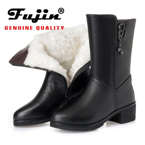 boots fujin 2021 wool snow women warm flat bottom genuine leather platform forfur shoes plush high winter, Black
boots fujin 2021 wool snow women warm flat bottom genuine leather platform forfur shoes plush high winter, Black