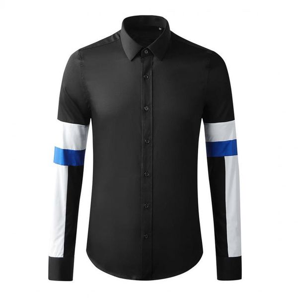 2020 100% cotton mens shirts luxury blue and white splice long sleeve casual mens dress shirts fashion slim fit male, White;black
2020 100% cotton mens shirts luxury blue and white splice long sleeve casual mens dress shirts fashion slim fit male, White;black