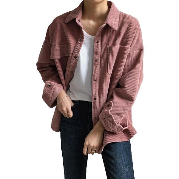 autumn women's jacket corduroy long sleeves female jackets thin spring fashion leisure loose jacket solid color student coat, Black;brown
autumn women's jacket corduroy long sleeves female jackets thin spring fashion leisure loose jacket solid color student coat, Black;brown