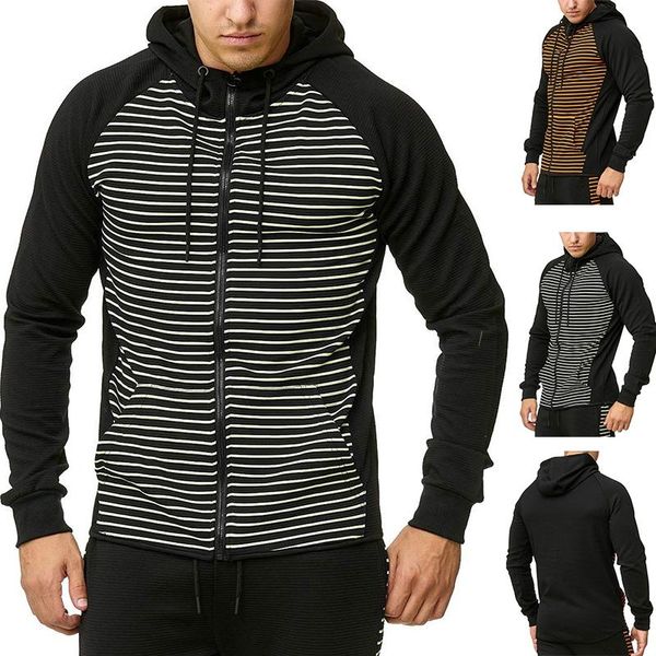 men's hoodies & sweatshirts zogaa autumn large size striped outwear coat balck white color matching man casual hooded zipper, Black
men's hoodies & sweatshirts zogaa autumn large size striped outwear coat balck white color matching man casual hooded zipper, Black