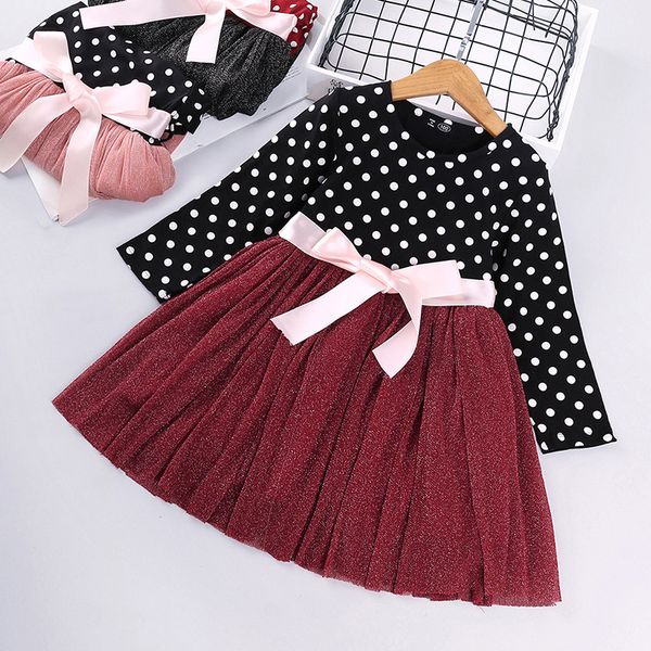 children's clothing 2020 spring new female treasure dress european and american wave dot children long-sleeved princess skirt, Red;yellow
children's clothing 2020 spring new female treasure dress european and american wave dot children long-sleeved princess skirt, Red;yellow