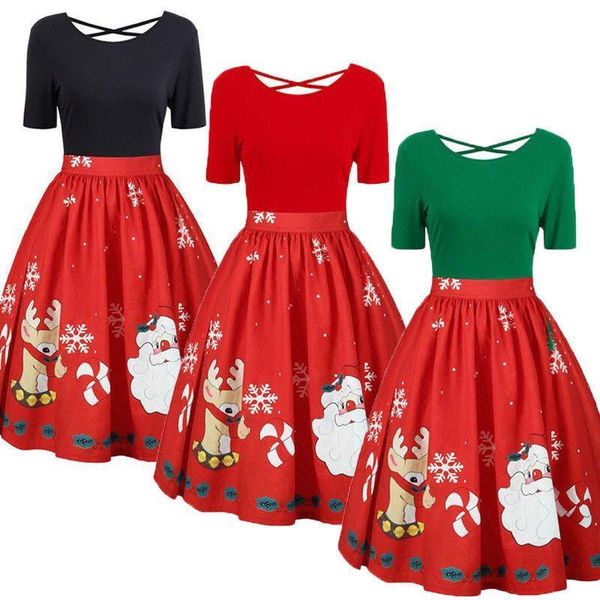 womens fashion plus size christmas dress short sleeve xmas santa claus printed criss cross party dress 2021 new year dresses 5xl, Black;gray
womens fashion plus size christmas dress short sleeve xmas santa claus printed criss cross party dress 2021 new year dresses 5xl, Black;gray