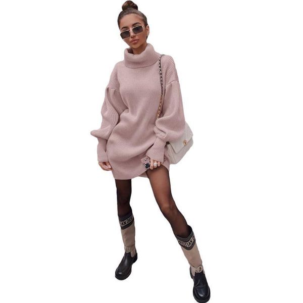 women's sweaters 2021 autumn and winter classic knitted sweater dress lantern sleeve casual street shooting turtleneck, White;black
women's sweaters 2021 autumn and winter classic knitted sweater dress lantern sleeve casual street shooting turtleneck, White;black