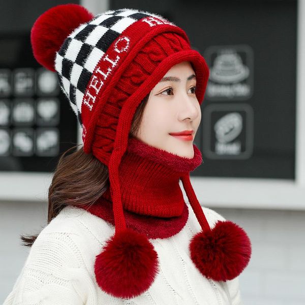 2020 winter two-piece velvet hats women 3 hair ball knit bib warm beanies hat female windproof wool bonnet riding caps sets, Blue;gray
2020 winter two-piece velvet hats women 3 hair ball knit bib warm beanies hat female windproof wool bonnet riding caps sets, Blue;gray