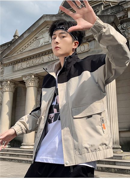khaki male han edition tide fall color matching jacket handsome men's fashion casual jacket, Black;brown
khaki male han edition tide fall color matching jacket handsome men's fashion casual jacket, Black;brown
