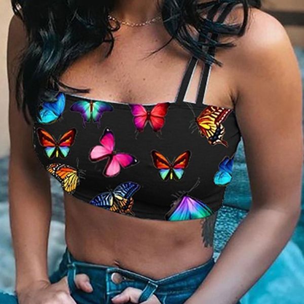 38# women butterfly camisole summer casual short vest sleeveless crop tanks summer bandage crop female tanks top, White
38# women butterfly camisole summer casual short vest sleeveless crop tanks summer bandage crop female tanks top, White