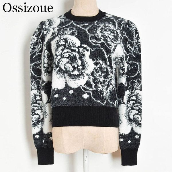 women's sweaters 2021 vintage autumn winter knitted sweater women o-neck pullover jacquard floral puff sleeve faux mink female retro ju, White;black
women's sweaters 2021 vintage autumn winter knitted sweater women o-neck pullover jacquard floral puff sleeve faux mink female retro ju, White;black
