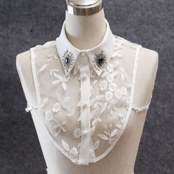 women rhinestone lace embroidery shirt false collar detachable fake necklace women rh qyllas, White
women rhinestone lace embroidery shirt false collar detachable fake necklace women rh qyllas, White