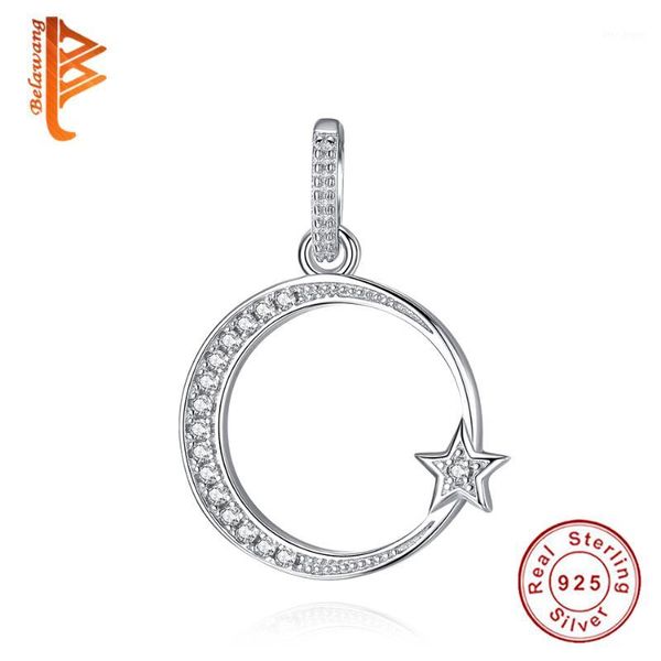 belawang genuine 925 sterling silver charming star & moon clear cz charm pendant fit bracelets & necklace diy fashion jewelry1, Black
belawang genuine 925 sterling silver charming star & moon clear cz charm pendant fit bracelets & necklace diy fashion jewelry1, Black