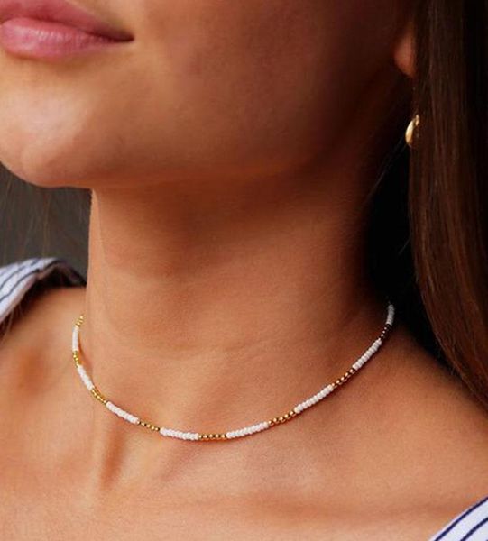chokers dainty beaded choker seed bead white and gold beads necklace choke, Golden;silver
chokers dainty beaded choker seed bead white and gold beads necklace choke, Golden;silver