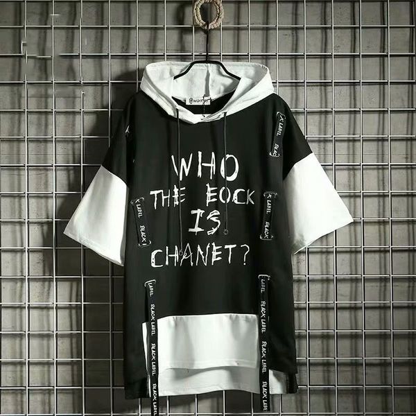 2020 summer hooded men's punk style ribbon half sleeve hoodies male casual hip hop sweatshirts streetwear mens hoodies, Black
2020 summer hooded men's punk style ribbon half sleeve hoodies male casual hip hop sweatshirts streetwear mens hoodies, Black