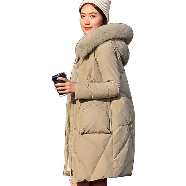 women's down & parkas jacket long women white duck coats tide winter loose warm clothes large fur collar, Black
women's down & parkas jacket long women white duck coats tide winter loose warm clothes large fur collar, Black