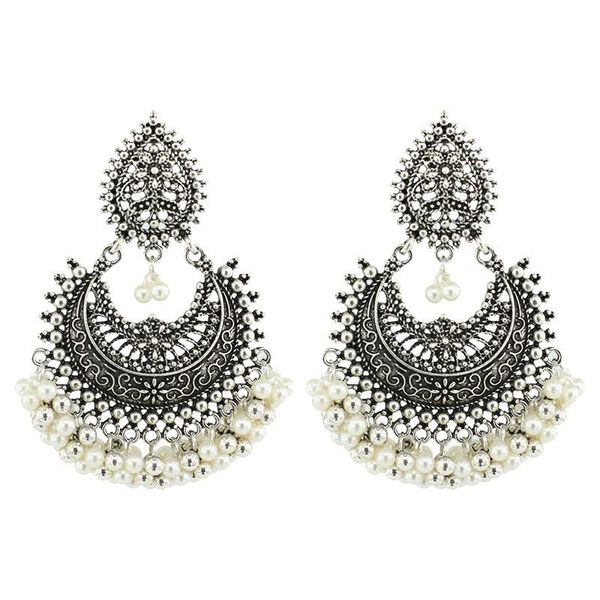 dangle & chandelier earrings for women oxidized gold color big pearl long tassel bells drop afghan egypt gypsy turk ethnic jewelry, Silver
dangle & chandelier earrings for women oxidized gold color big pearl long tassel bells drop afghan egypt gypsy turk ethnic jewelry, Silver
