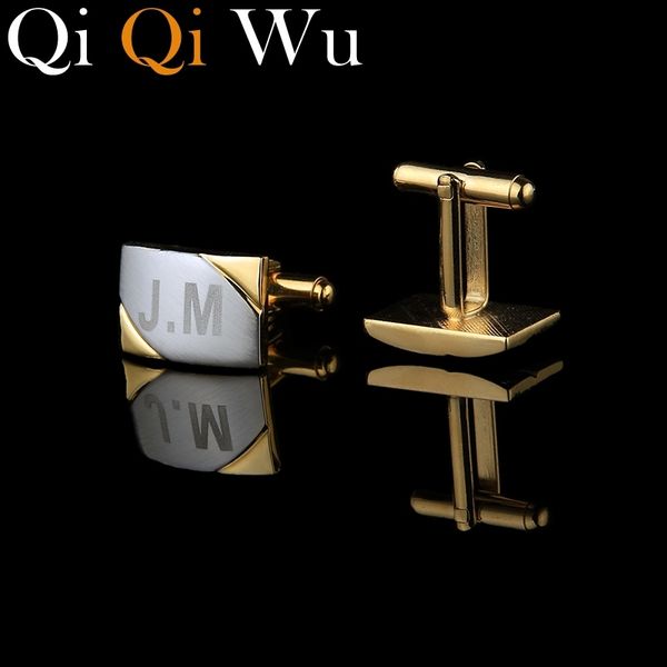 gold personalization french cufflinks record name initials engraved cuff links wedding golden mens shirt buttons with gift box 201106, Silver
gold personalization french cufflinks record name initials engraved cuff links wedding golden mens shirt buttons with gift box 201106, Silver
