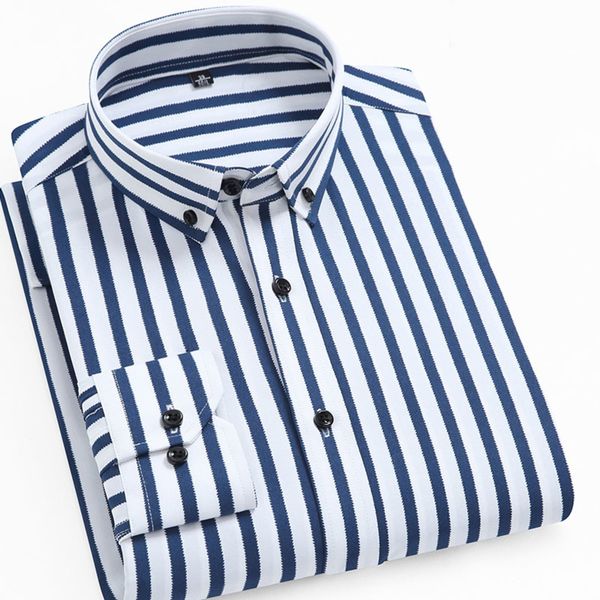 long sleeve men's elastic striped dress shirt button-down collar business regular fit soft non-iron smart casual shirt c1211, White;black
long sleeve men's elastic striped dress shirt button-down collar business regular fit soft non-iron smart casual shirt c1211, White;black