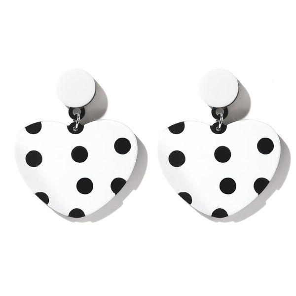 wybu cute heart with dot light drop earring for women romantic black white stipe earing ear jewelry gift for girl friend, Silver
wybu cute heart with dot light drop earring for women romantic black white stipe earing ear jewelry gift for girl friend, Silver