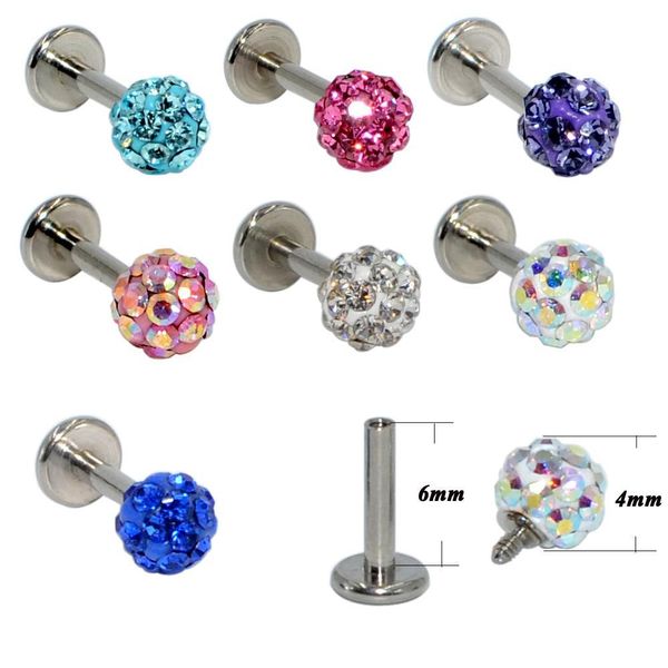 1pc luxury surgical steel 4mm crystal ball bar tragus lip stud earring cz gem labret body piercing jewelry 16g q jllals, Silver
1pc luxury surgical steel 4mm crystal ball bar tragus lip stud earring cz gem labret body piercing jewelry 16g q jllals, Silver