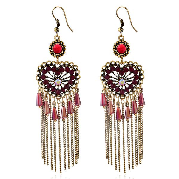 explosive jewelry with hollow peach heart earrings with retro crystal peach heart tassel earrings, Golden
explosive jewelry with hollow peach heart earrings with retro crystal peach heart tassel earrings, Golden