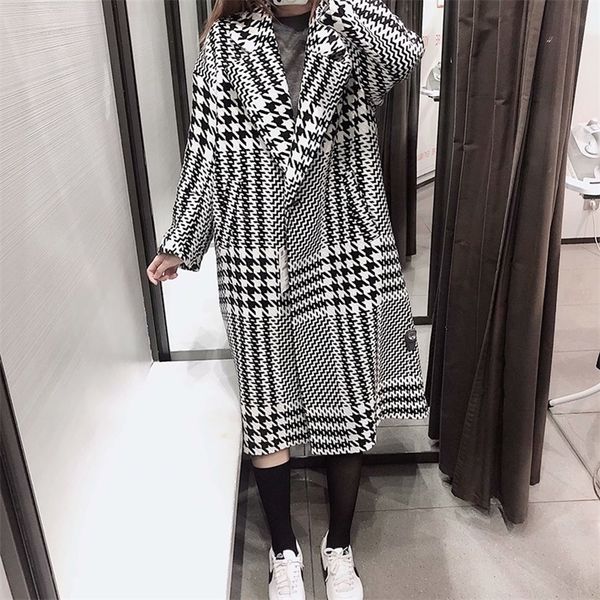vintage plaid wool winter coat women houndstooth outwear office long jacket female overcoat casaco feminino lj201109, Black
vintage plaid wool winter coat women houndstooth outwear office long jacket female overcoat casaco feminino lj201109, Black