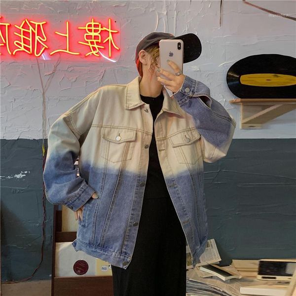 harajuku white blue gradient color denim jacket women vintage long sleeve patchwork jean jacket women's casual coat surcoats1, Black;brown
harajuku white blue gradient color denim jacket women vintage long sleeve patchwork jean jacket women's casual coat surcoats1, Black;brown