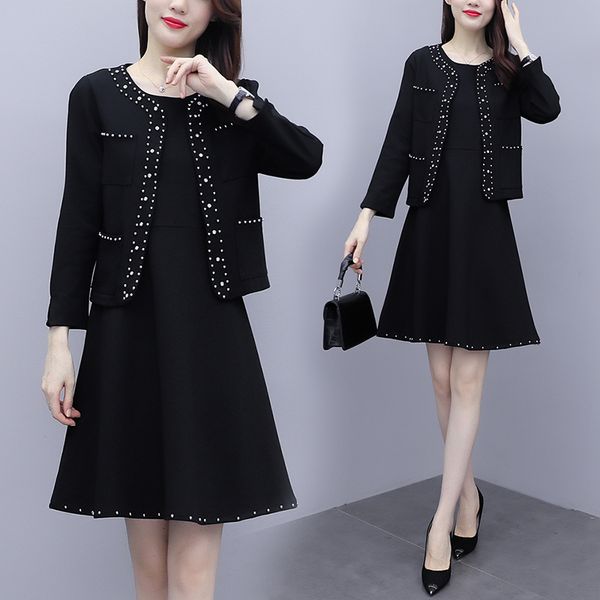 womens plus size suit business set upper coat + dress two curly black pieces ladies joint suits 27g5, White
womens plus size suit business set upper coat + dress two curly black pieces ladies joint suits 27g5, White