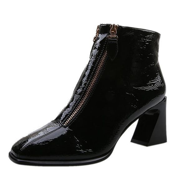 2021 the new british-style square pumps high autumn shoes of women leather double zipper ankle woman mujer boots dapj, Black
2021 the new british-style square pumps high autumn shoes of women leather double zipper ankle woman mujer boots dapj, Black