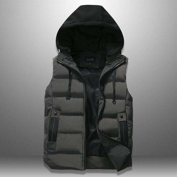 new 2020 autumn winter men's casual hooded vest solid sleeveless jacket male thick warm waistcoat zipper pockets outerwear, Black;white
new 2020 autumn winter men's casual hooded vest solid sleeveless jacket male thick warm waistcoat zipper pockets outerwear, Black;white