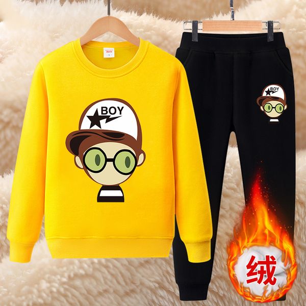 winter autumn 2020 plush sweater middle and small boys' casual children's wear sports suit for children, White
winter autumn 2020 plush sweater middle and small boys' casual children's wear sports suit for children, White
