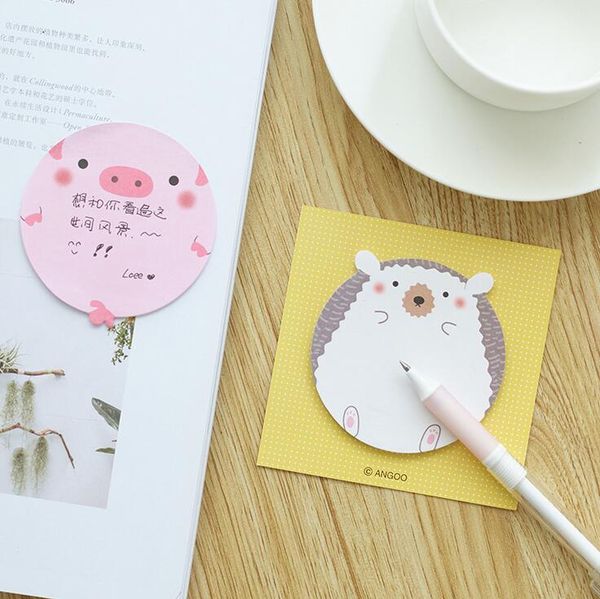 

wholesale- crazy animal pig seals panda hedgehog memo pad sticky notes memo notepad school office supply escolar papelaria gift stationery1