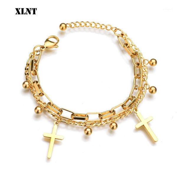 charm bracelets xlnt stainless steel chain for man women gold silver color pendant cross donot fade jewelry1, Golden;silver
charm bracelets xlnt stainless steel chain for man women gold silver color pendant cross donot fade jewelry1, Golden;silver