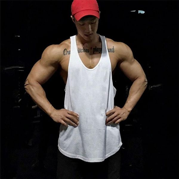 men' tank brand mens mesh fitness clothing gym stringer men bodybuilding vest workout singlets running sleeveless shirt, White;black
men' tank brand mens mesh fitness clothing gym stringer men bodybuilding vest workout singlets running sleeveless shirt, White;black