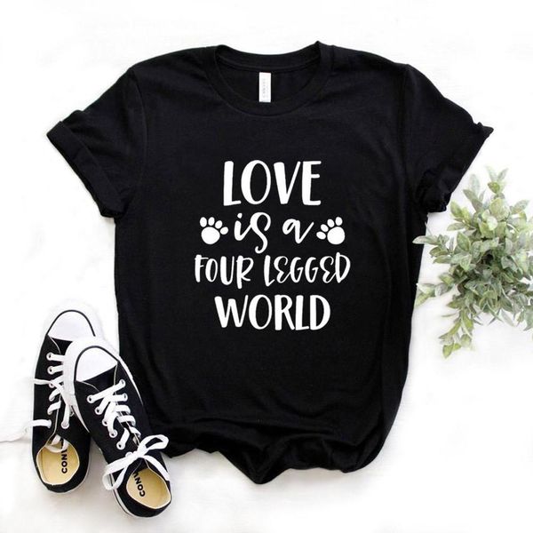 love is a four legged word cat dog lover paw women tshirt cotton casual funny t shirt gift for lady yong girl tee a-1035, White
love is a four legged word cat dog lover paw women tshirt cotton casual funny t shirt gift for lady yong girl tee a-1035, White