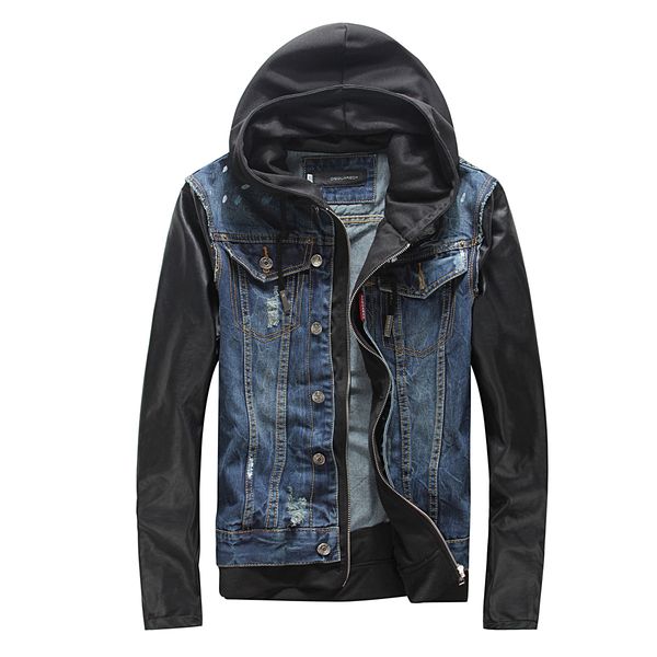 new fashion men's designer jackets scraped pu stitching jacket zipper hooded slim long sleeve denim jacket size m-3xl, Black;brown
new fashion men's designer jackets scraped pu stitching jacket zipper hooded slim long sleeve denim jacket size m-3xl, Black;brown