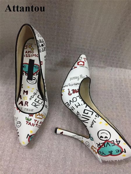 letter printed colorful women pumps thin high heel pointed toe shallow mounth shoes real leather graffiti lady high heels, Black
letter printed colorful women pumps thin high heel pointed toe shallow mounth shoes real leather graffiti lady high heels, Black